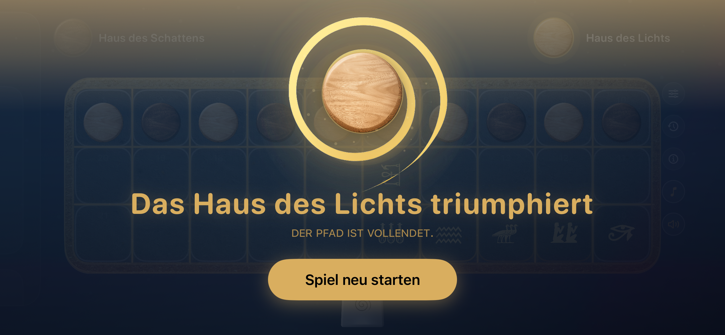 End State Ansicht mit Siegeranzeige und Statistik